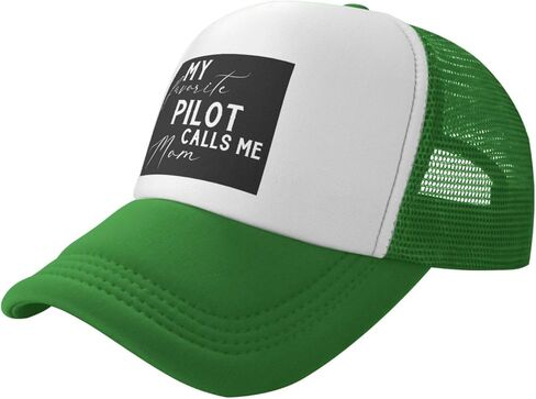 My Favorite Pilot Calls Me Mom Trucker Hat - Snapback Hat,Baseball Cap for Men Women,Adjustable Fit,Black in Saudi Arabia