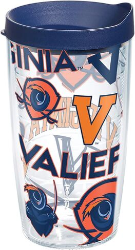 Tervis Made in USA Double Walled University of Virginia Cavaliers Insulated Tumbler Cup Keeps Drinks Cold & Hot, 16oz, Primary Logo in Kuwait