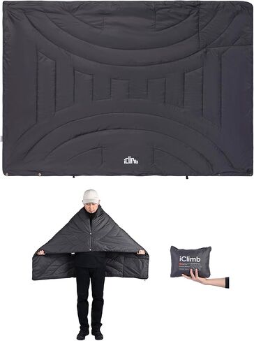 iClimb 3M Thinsulate Insulation Warm Camping Blanket Ultralight Compact (Black) in Kuwait