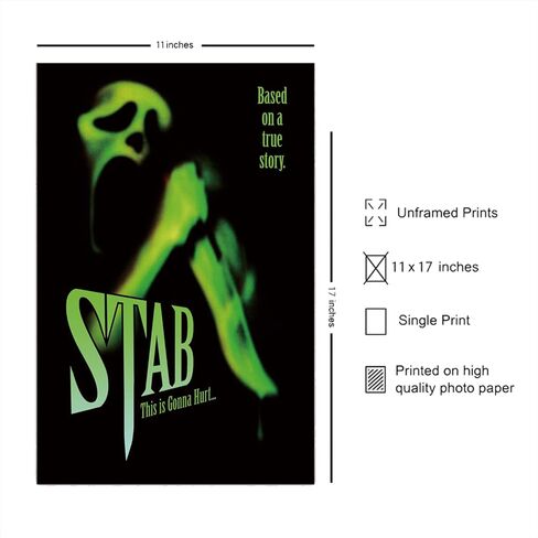 Stab (Scream) Movie Poster for Home Decor Wall Art 11x17inch (28x43cm) Frameless Gift in Kuwait