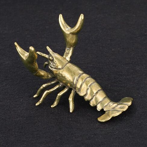 Solid Brass Crayfish Ornament Vintage Animal Pen Holder Desktop Decoration Crafts Collections Lobster Figurines in Saudi Arabia