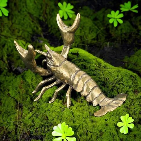 Solid Brass Crayfish Ornament Vintage Animal Pen Holder Desktop Decoration Crafts Collections Lobster Figurines in Saudi Arabia