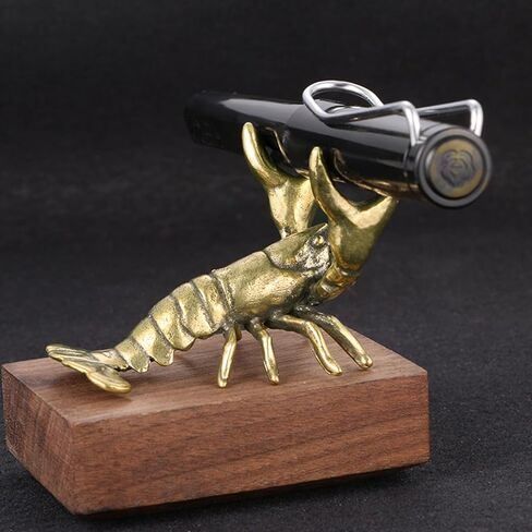 Solid Brass Crayfish Ornament Vintage Animal Pen Holder Desktop Decoration Crafts Collections Lobster Figurines in Saudi Arabia