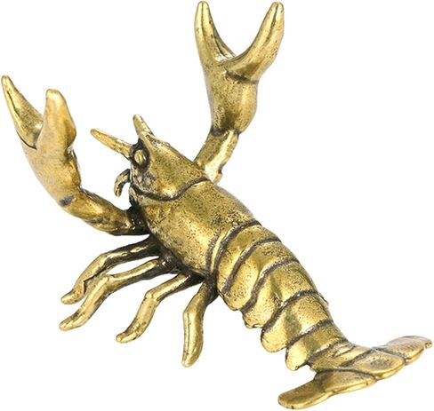 Solid Brass Crayfish Ornament Vintage Animal Pen Holder Desktop Decoration Crafts Collections Lobster Figurines in Saudi Arabia