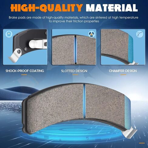 4PCS Front Semi-Metallic Brake Pads 1990-1993 Compatible with Cadillac DeVille 1993 for 60 Special 1995-2000 for Tahoe 1996-2002 for Express 1500 in Saudi Arabia