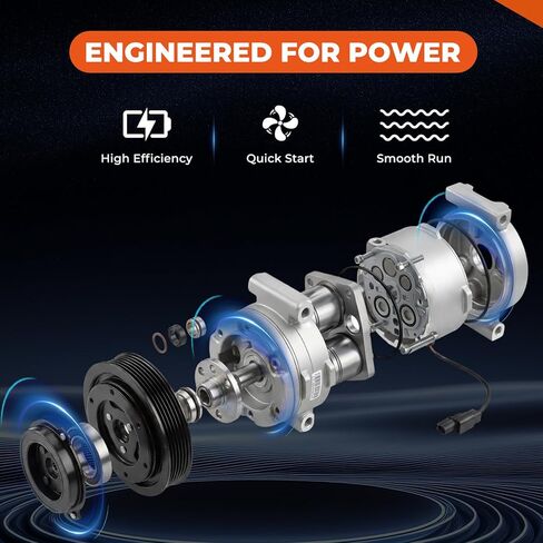ضاغط تيار متردد من GEARLAST للسيارة، طقم ضاغط تيار متردد متوافق مع Honda Accord 2008-2015 Crosstour 2012-2015 Acura RDX V6 2013-2015 TL V6 2009-2014 TSX V6 2010-2014 يستبدل 10SR15C in Kuwait