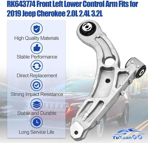 68285991AF RK643774 Front Left Lower Suspension Control Arm Fits for Jeep Cherokee 2019 2.4L 2.0L 3.2L Driver Side in Kuwait