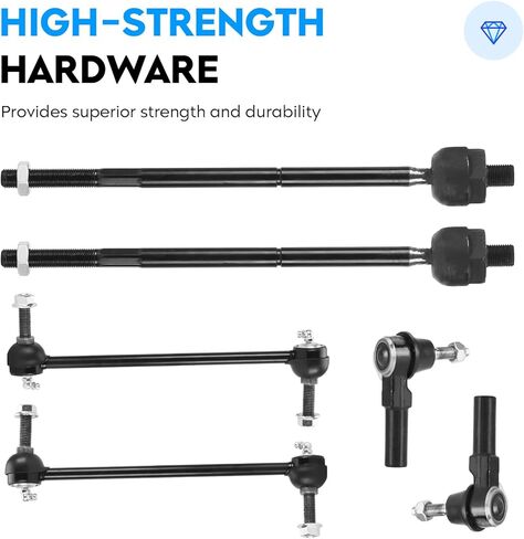 Front Lower Control Arms w/Ball Joint + Sway Bars + Tie Rods for Ford Mustang 2005-2010 Suspension Kit K80727 K80726 K80899 EV80804 ES80805 8pc Set in Saudi Arabia