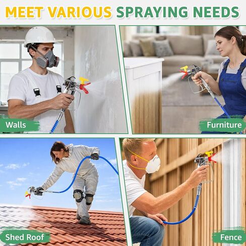 XDOVET Paint Sprayer 3 Pcs Set, HVLP Spray Gun for House Painting Walls, Furniture, Cabinets, Cars, Undercoating, 1.0/1.4/1.7mm with Pressure Gauge in Kuwait