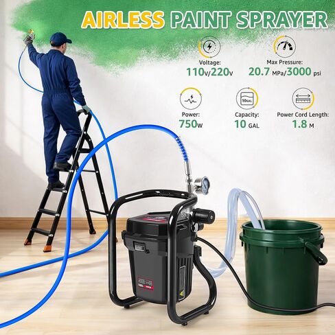 XDOVET Paint Sprayer 3 Pcs Set, HVLP Spray Gun for House Painting Walls, Furniture, Cabinets, Cars, Undercoating, 1.0/1.4/1.7mm with Pressure Gauge in Kuwait