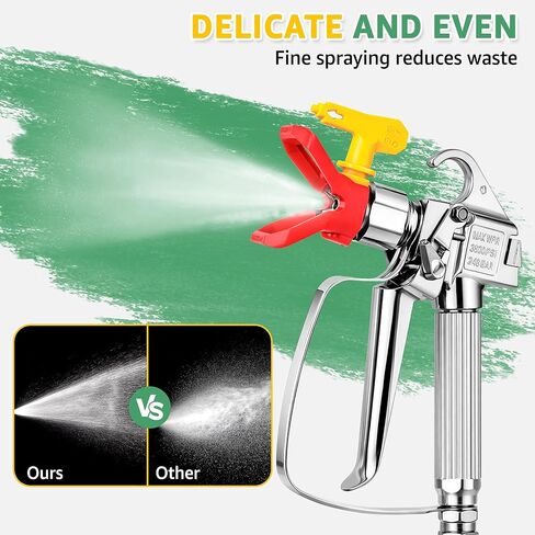 XDOVET Paint Sprayer 3 Pcs Set, HVLP Spray Gun for House Painting Walls, Furniture, Cabinets, Cars, Undercoating, 1.0/1.4/1.7mm with Pressure Gauge in Kuwait