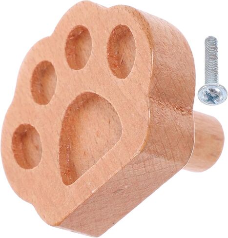 Toyvian Animal Paw Drawer Pull Handle Solid Beech Wood Cabinet Door Knob Animal Shape Wooden Dresser Pulls for ’ Room Furniture in Saudi Arabia