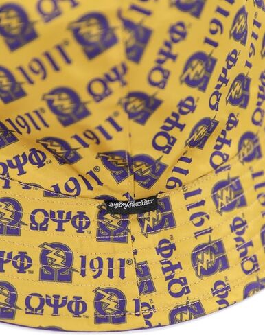 Big Boy Omega Psi/Ψ Phi Divine 9 S145 Reversible Mens Bucket Hat [Purple/Old Gold] - ID#62609 in Kuwait