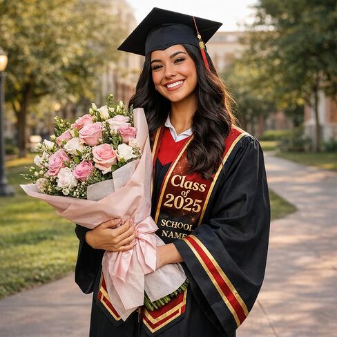 Custom Graduation Stoles Class of 2026 Congratulation Gifts, Graduation Stoles with Photo & Name 1 in Saudi Arabia