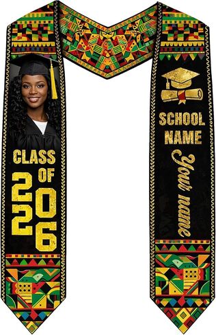 Custom Graduation Stoles Class of 2026 Congratulation Gifts, Graduation Stoles with Photo & Name 1 in Saudi Arabia