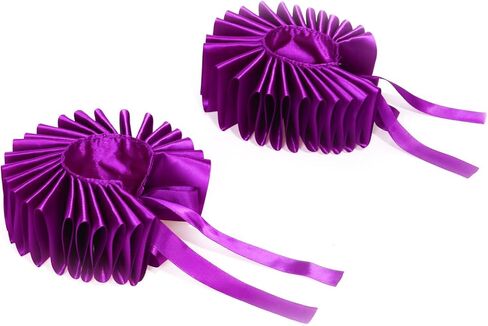 Renaissances Victorian Purpled Ruffle False Collar And Wrist Cuffs Set Colonial Clown Choker Neck Collar Cuffs For Women Hist in Saudi Arabia
