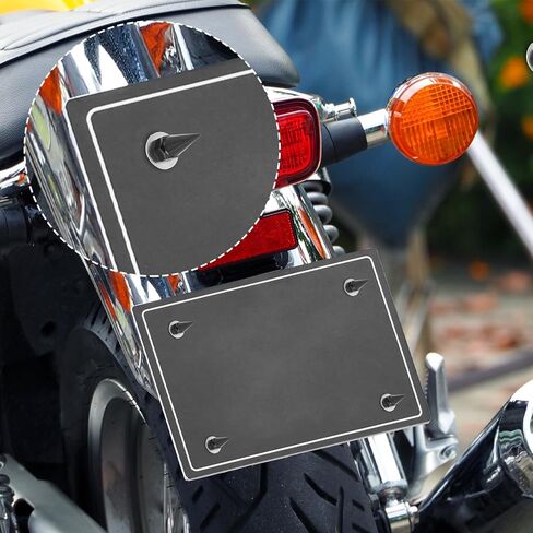 8 Pcs Spike License Plate Screw Fasteners Kit Anti Theft Spike Shape Aluminum Car Plate Frame Bolts Black License Plate Screws Decoration Stainless Steels Universal for Cars Trucks Motorcycles in Saudi Arabia
