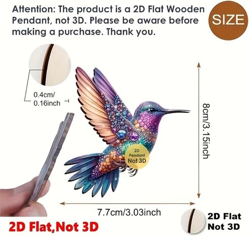 8PCS Sparkly Hummingbird Christmas Hanging Ornaments with Rope - 2D Flat Pendants | for Home, Window, Office, Classroom, Wine Bottle, Yard & Party in Saudi Arabia