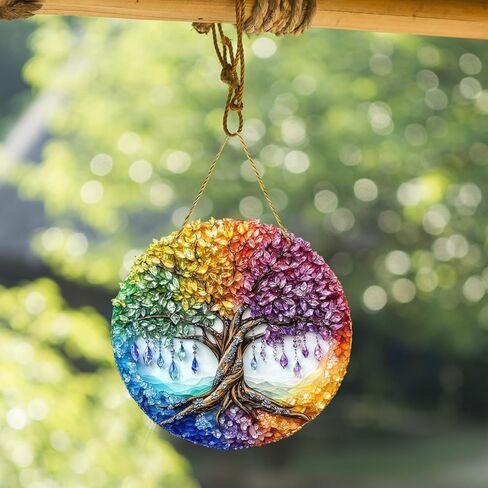 Window Hanging Decor Wall Hanging Ornament Decorative Hanging Sign Round Home Decor Piece for Indoor Display (Single Bird,Green) in Saudi Arabia
