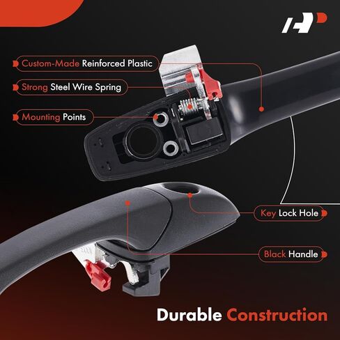 A-Premium Front Left Driver Side Exterior Door Handle with Keyhole Compatible with Jeep Compass 2007-2017, MK Series Patriot 2007-2017 & Dodge Caliber 2007-2012, Textured Black, Replace# 5074189AD in Saudi Arabia