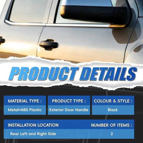 Exterior Door Handle | Outside Rear Left and Right Side | Compatible with 2004-2010 Toyota Sienna | OE # 6921308020, 69213-08020 in Kuwait