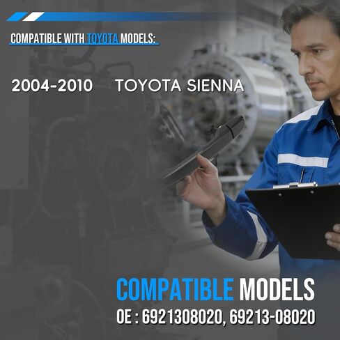 Exterior Door Handle | Outside Rear Left and Right Side | Compatible with 2004-2010 Toyota Sienna | OE # 6921308020, 69213-08020 in Kuwait