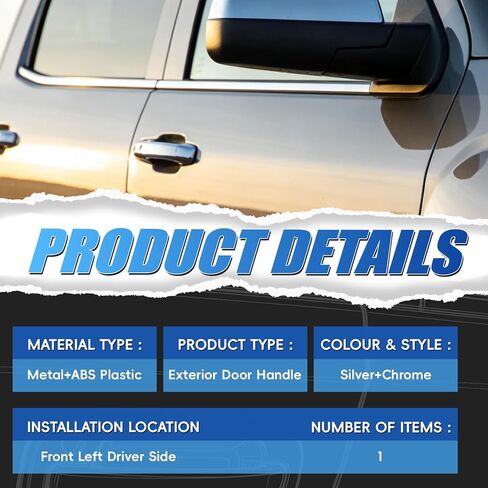 Exterior Chrome Door Handle | Front Left Driver Side | with Smart Entry Keyless | Compatible with 2008-2020 Infiniti EX35 FX50 FX37 M56 M56X QX50 QX56 QX60 QX70 QX80 | OE # 806401BA0A in Kuwait