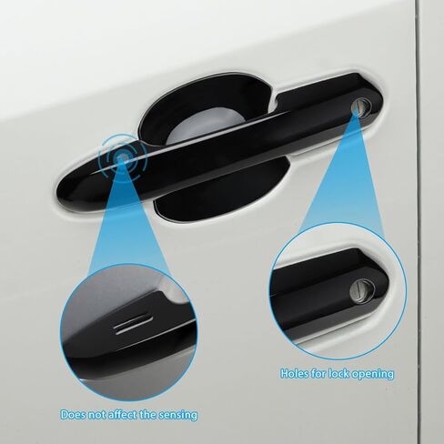 Upgraded Snap-on Door Handle Cover with Door Handle Bowl Cover Compatible for 2019-2024 2025 Toyota Rav4 Accessories Black Handle Protectors Glossy Black in Saudi Arabia