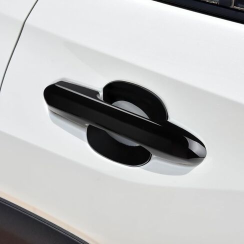 Upgraded Snap-on Door Handle Cover with Door Handle Bowl Cover Compatible for 2019-2024 2025 Toyota Rav4 Accessories Black Handle Protectors Glossy Black in Saudi Arabia