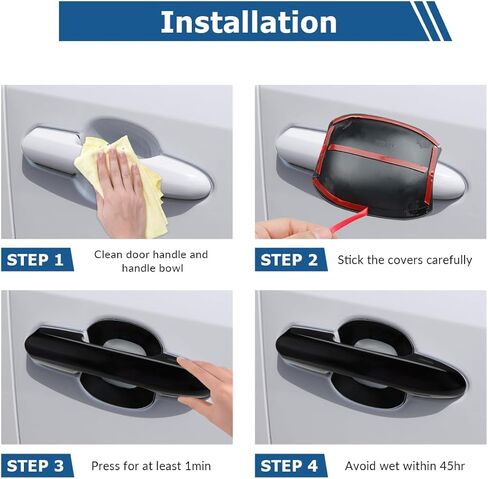 Upgraded Snap-on Door Handle Cover with Door Handle Bowl Cover Compatible for 2019-2024 2025 Toyota Rav4 Accessories Black Handle Protectors Glossy Black in Saudi Arabia