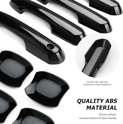 Upgraded Snap-on Door Handle Cover with Door Handle Bowl Cover Compatible for 2019-2024 2025 Toyota Rav4 Accessories Black Handle Protectors Glossy Black in Saudi Arabia