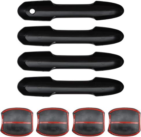 Upgraded Snap-on Door Handle Cover with Door Handle Bowl Cover Compatible for 2019-2024 2025 Toyota Rav4 Accessories Black Handle Protectors Glossy Black in Saudi Arabia
