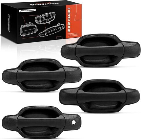 A-Premium Outside Exterior Door Handles Compatible with Chevrolet Colorado & GMC Canyon, 2004 2005 2006 2007, Crew Cab Pickup, Textured Black, 4-PC Set, Front & Rear Driver and Passenger Side in Saudi Arabia