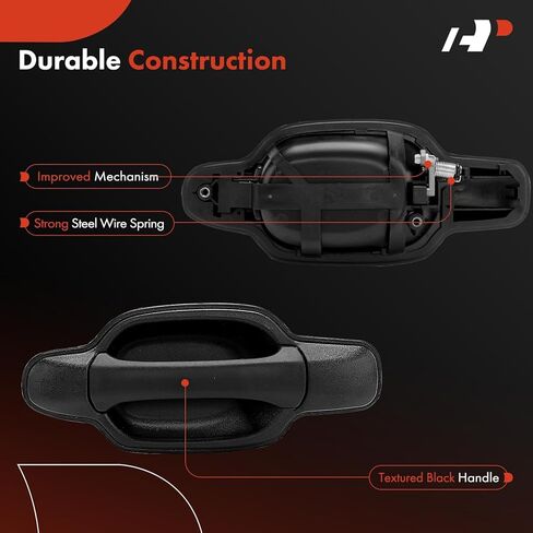 A-Premium Outside Exterior Door Handles Compatible with Chevrolet Colorado & GMC Canyon, 2004 2005 2006 2007, Crew Cab Pickup, Textured Black, 4-PC Set, Front & Rear Driver and Passenger Side in Saudi Arabia