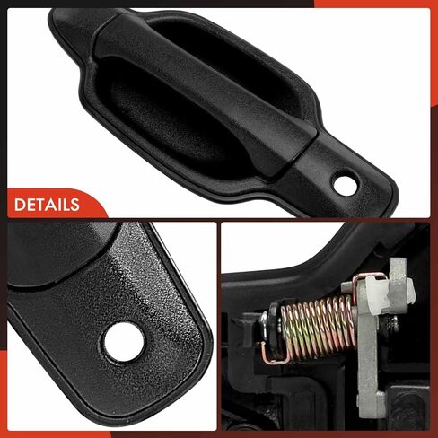 A-Premium Outside Exterior Door Handles Compatible with Chevrolet Colorado & GMC Canyon, 2004 2005 2006 2007, Crew Cab Pickup, Textured Black, 4-PC Set, Front & Rear Driver and Passenger Side in Saudi Arabia