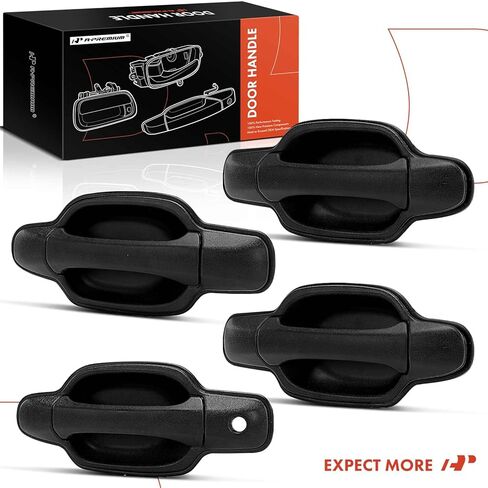 A-Premium Outside Exterior Door Handles Compatible with Chevrolet Colorado & GMC Canyon, 2004 2005 2006 2007, Crew Cab Pickup, Textured Black, 4-PC Set, Front & Rear Driver and Passenger Side in Saudi Arabia
