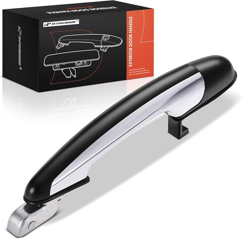 A-Premium Rear Right Passenger Side Exterior Door Handle Compatible with Kia Amanti 2004-2009 Sedan, Primed Black with Chrome Insert, Replace# 836603F001 in Saudi Arabia