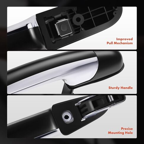 A-Premium Rear Right Passenger Side Exterior Door Handle Compatible with Kia Amanti 2004-2009 Sedan, Primed Black with Chrome Insert, Replace# 836603F001 in Saudi Arabia
