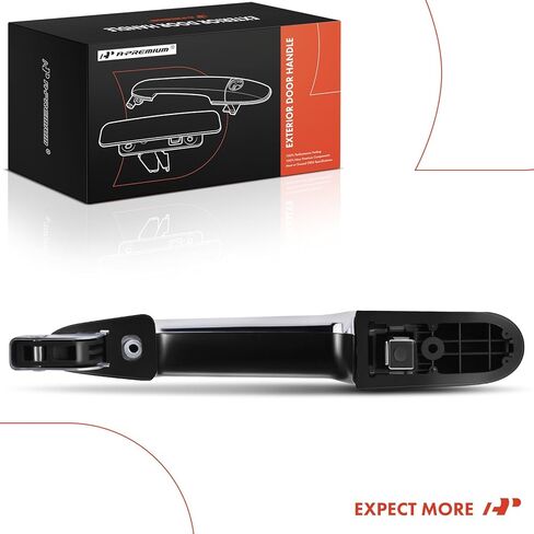 A-Premium Rear Right Passenger Side Exterior Door Handle Compatible with Kia Amanti 2004-2009 Sedan, Primed Black with Chrome Insert, Replace# 836603F001 in Saudi Arabia