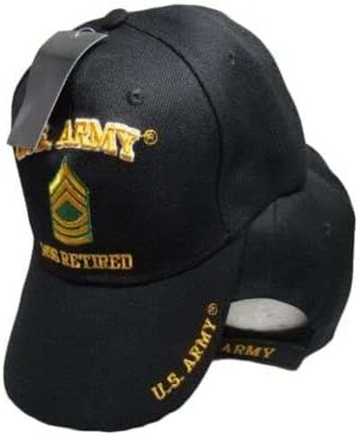 New Black US Army MSG Master Sergeant Retired Hat Ball Cap Veteran E-8 in Saudi Arabia