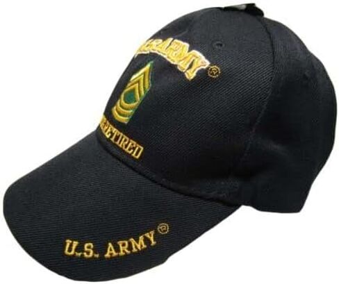 New Black US Army MSG Master Sergeant Retired Hat Ball Cap Veteran E-8 in Saudi Arabia