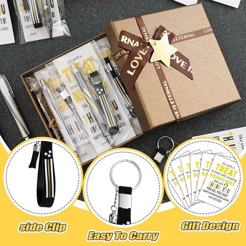 24 Set 911 Dispatcher Gift Bulk Yellow Flag Ballpoint Pen Keychain Thank You Card Appreciation Accessories for 911 Dispatcher Birthday Gifts in Saudi Arabia