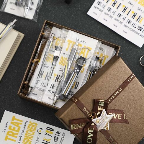 24 Set 911 Dispatcher Gift Bulk Yellow Flag Ballpoint Pen Keychain Thank You Card Appreciation Accessories for 911 Dispatcher Birthday Gifts in Saudi Arabia