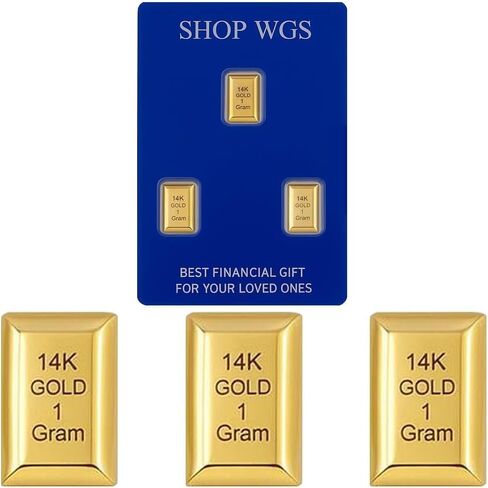 Set of 3-3 Gram - 1 Gram Each Gold Bar 10K & 14K Yellow Gold Bullion Gold Bars for Collectible & Value Storage Gifts for Him & Her in Kuwait