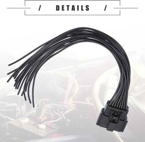 Motoforti Headlight Connector Pigtail, for Jeep Grand Cherokee 2014-2018, Plastic, Black, 2Pcs in Saudi Arabia
