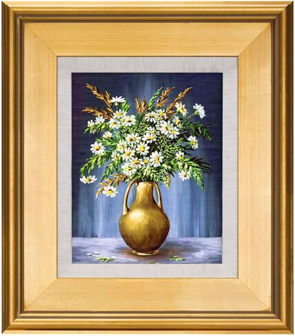 Creative Mark Elegant Plein Aire Gold Frame with Linen Liner, 5x7 Ornate Open Back Picture Frames, No Glass or Backing, Gessoed Wood, 2.75-inch Wide Moulding in Saudi Arabia