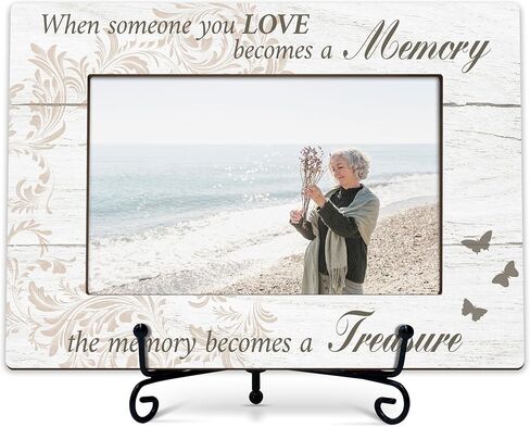 Sympathy Photo Frame Gifts, In Memory of Loved One Remembrance Frames, When Someone You Loves Becomes A Memory Wooden Picture Frame With Stand, Bereavement Gifts For Loss Of Family Friends -09 in Saudi Arabia