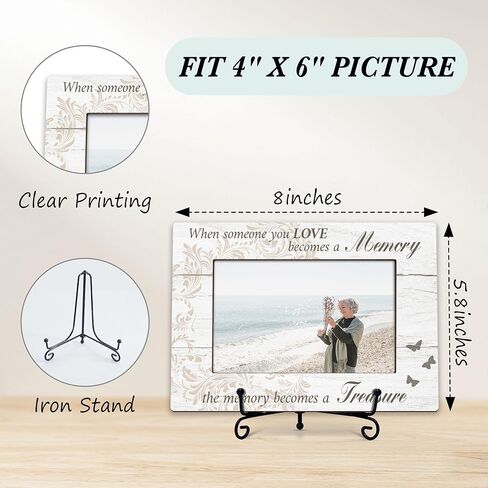 Sympathy Photo Frame Gifts, In Memory of Loved One Remembrance Frames, When Someone You Loves Becomes A Memory Wooden Picture Frame With Stand, Bereavement Gifts For Loss Of Family Friends -09 in Saudi Arabia