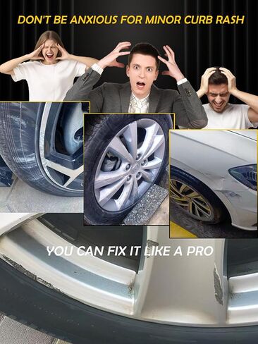 طلاء أسود لامع لإصلاح خدوش عجلة السيارة، طقم إصلاح خدوش عجلة السيارة مع قلم طلاء شفاف للورنيش، لون دقيق سهل الاستخدام (ورنيش أسود لامع) in Kuwait