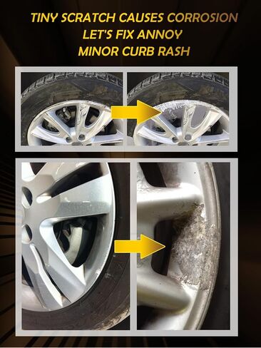 طلاء أسود لامع لإصلاح خدوش عجلة السيارة، طقم إصلاح خدوش عجلة السيارة مع قلم طلاء شفاف للورنيش، لون دقيق سهل الاستخدام (ورنيش أسود لامع) in Kuwait